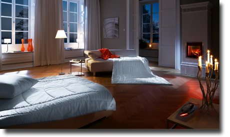 white microfiber quilts on the bedroom