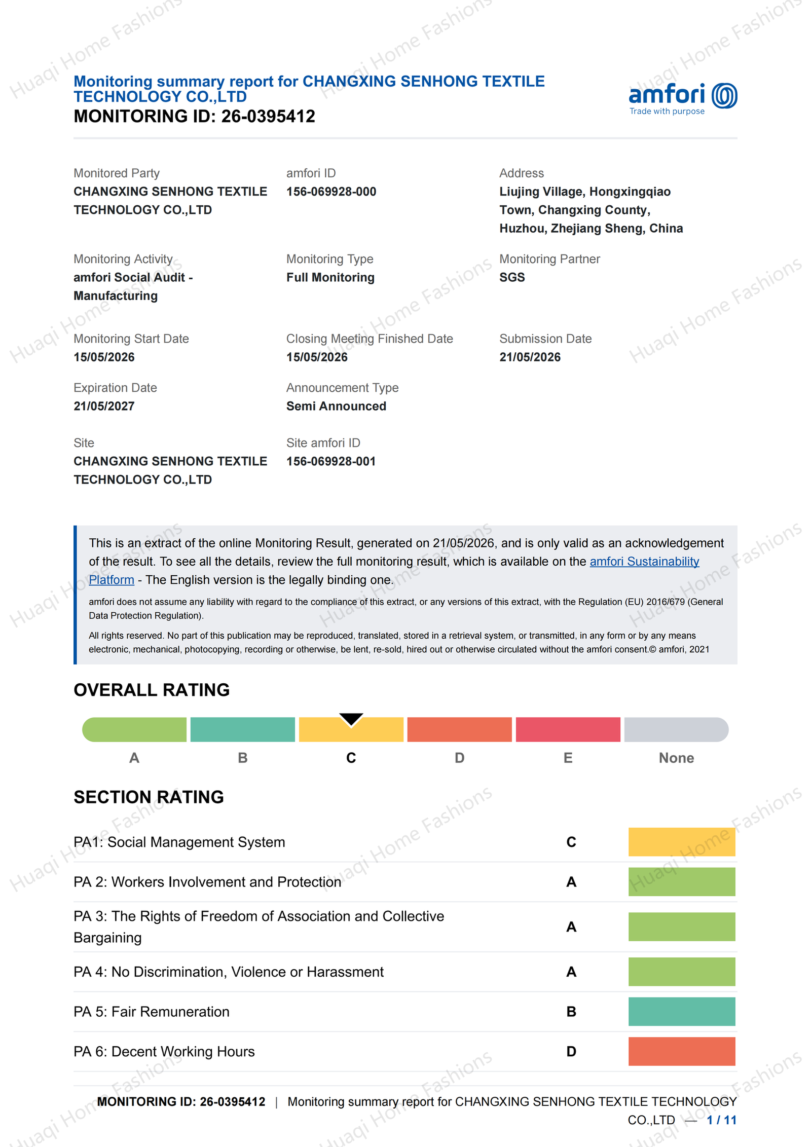BSCI certification for home textile manufacturer China