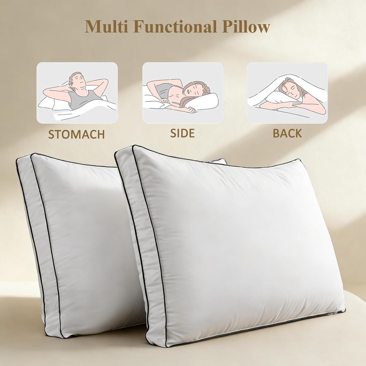 Down Alternative Bed Pillow with gusset