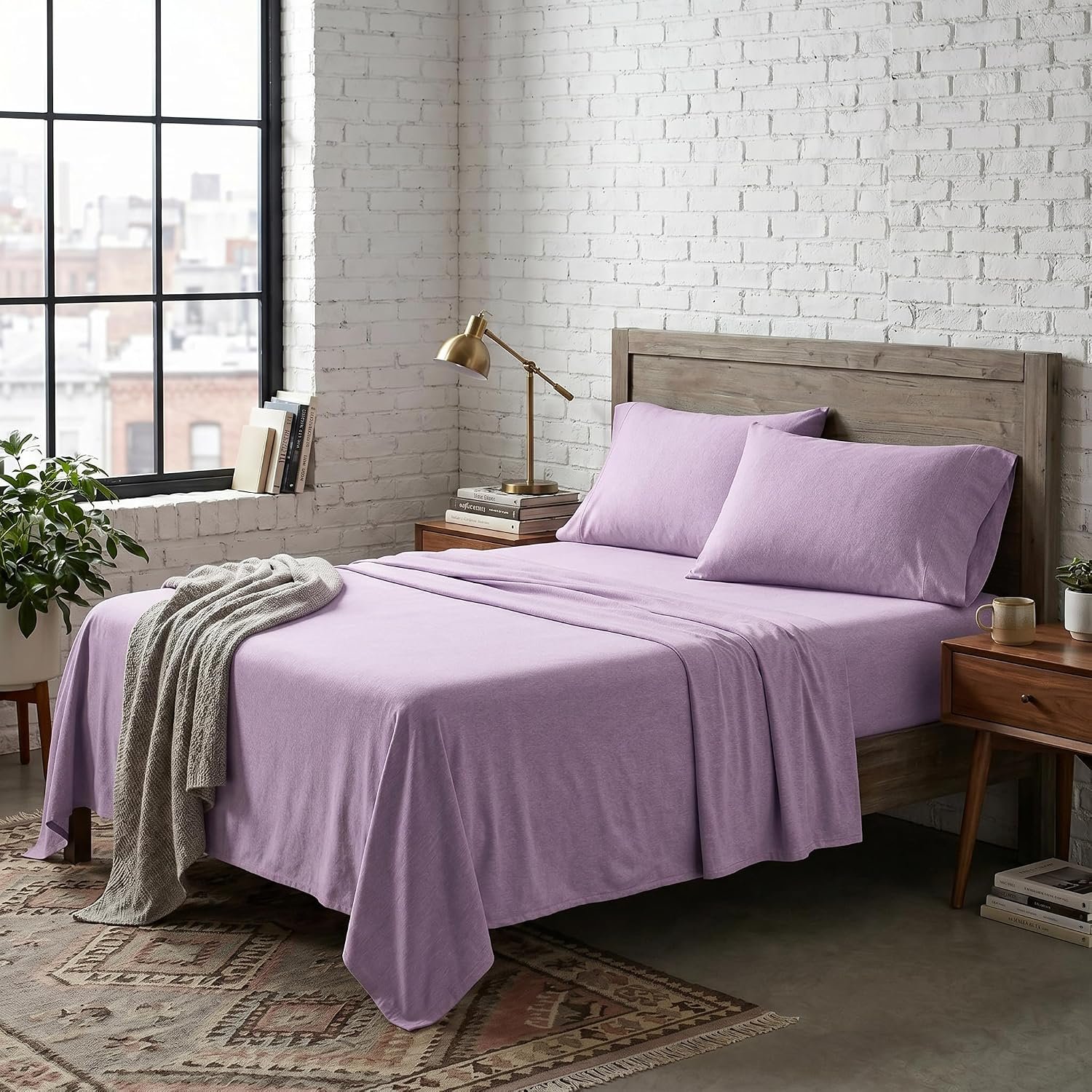 polyester jersey Knit 4-Piece Sheet Set