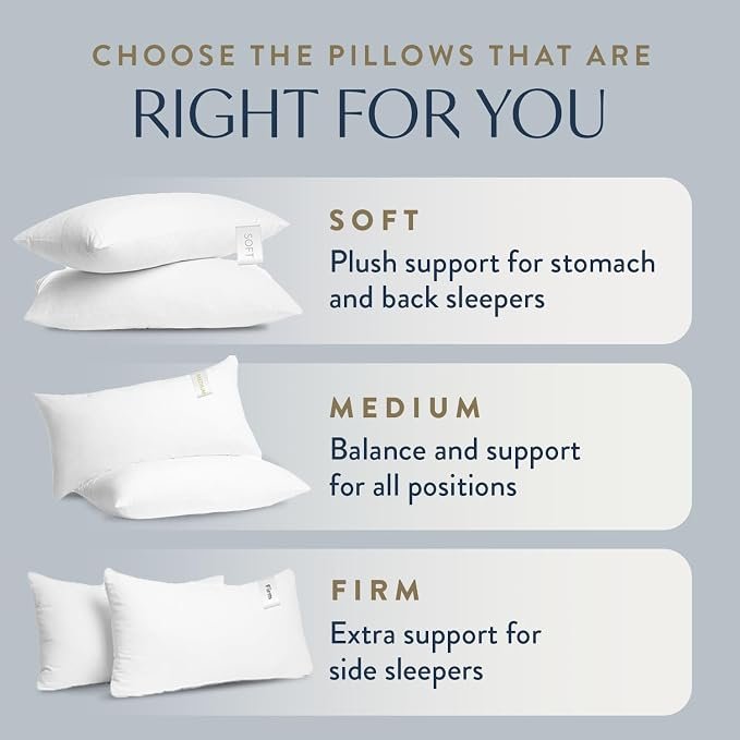 microfiber filled pillow with different loft