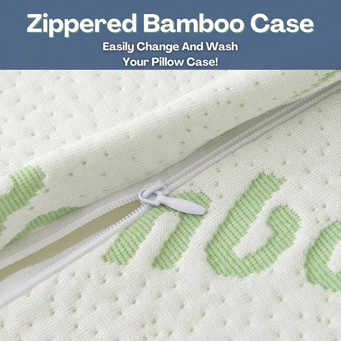 zippered bamboo rayon case memory foam pillow