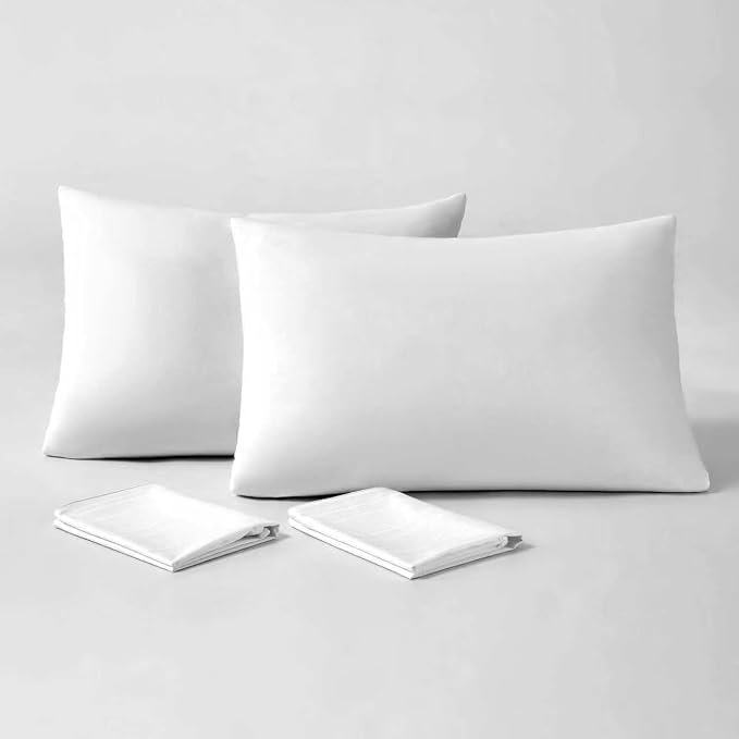 goose feather and down pillow with cotton pillowcse
