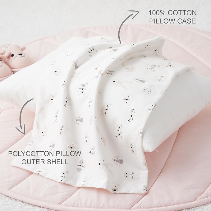 toddler pillow with cotton pillowcase