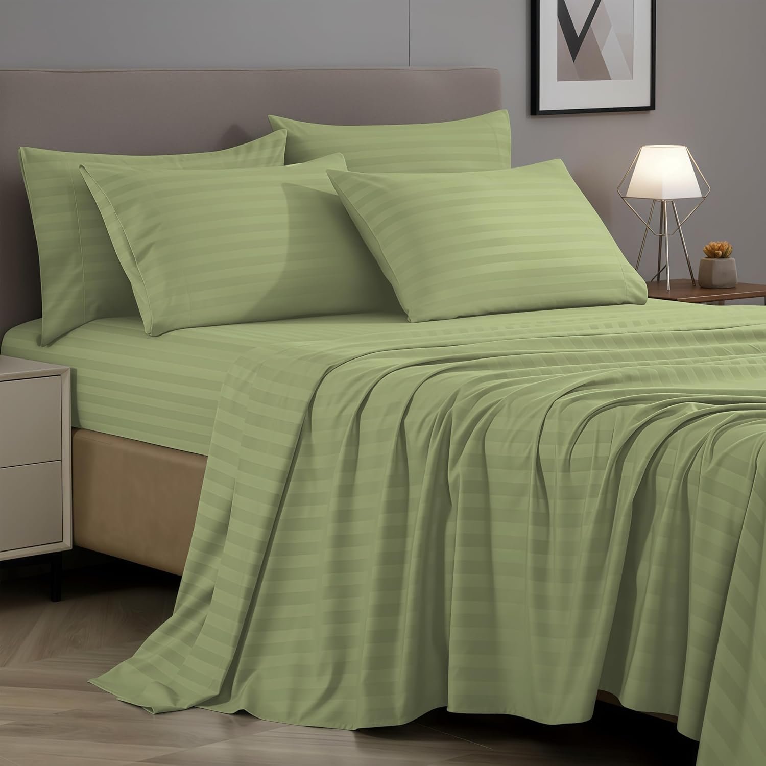 6 piece microfiber embossed sheet set