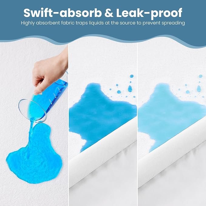 Microfiber Waterproof  Mattress Protector with TPU on back side