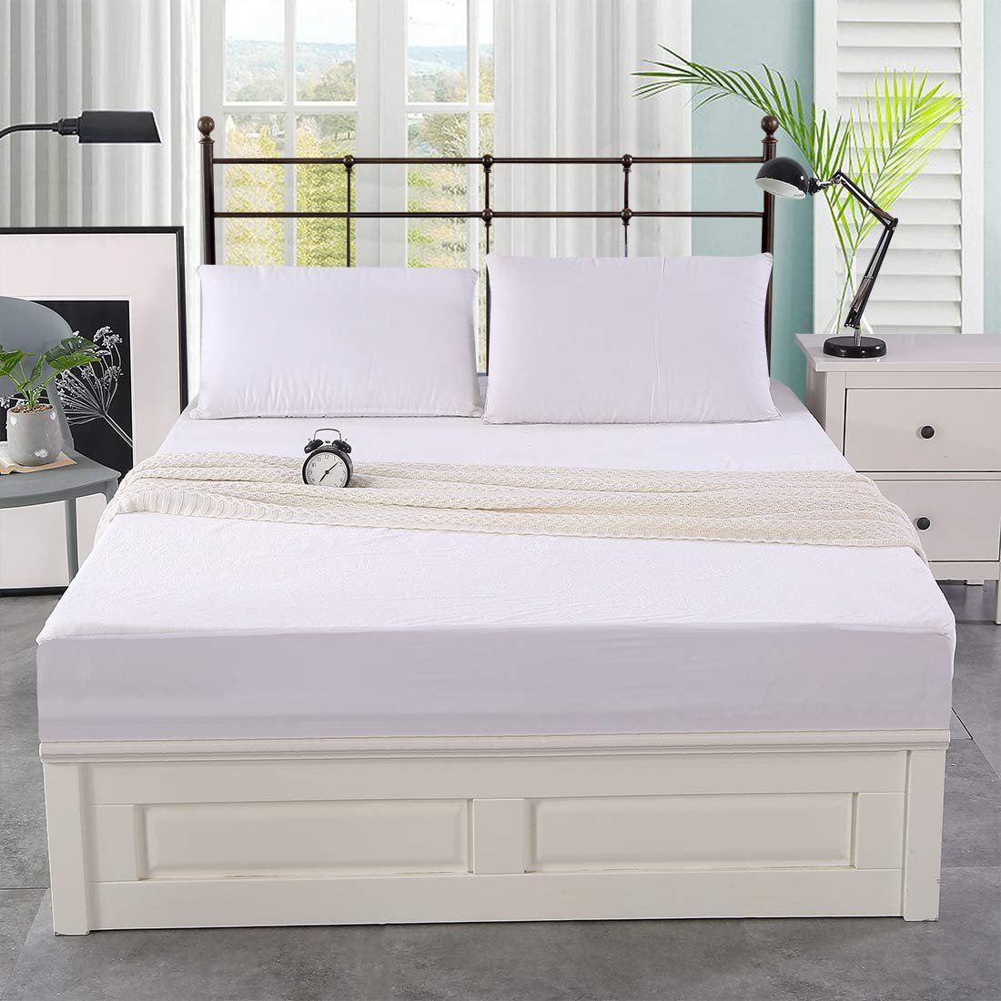 cotton terry waterproof mattress protector 