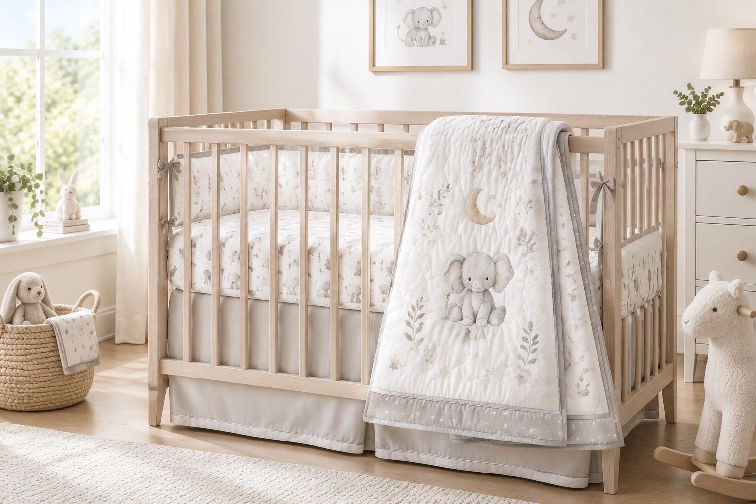 crib baby bedding set, from China based bed sheet manufacturer
