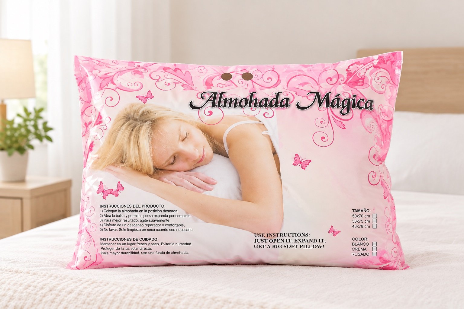 printed PE bag for printed polyester pillow